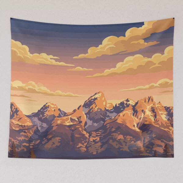 Item preview, Grand Teton National Park USA Travel Vintage designed and sold by RareDeerArt.