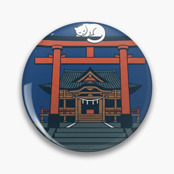 Item preview, Sleeping cat on Japanese torii gate designed and sold by Shirt-Otakus.