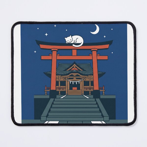 Item preview, Sleeping cat on Japanese torii gate designed and sold by Shirt-Otakus.