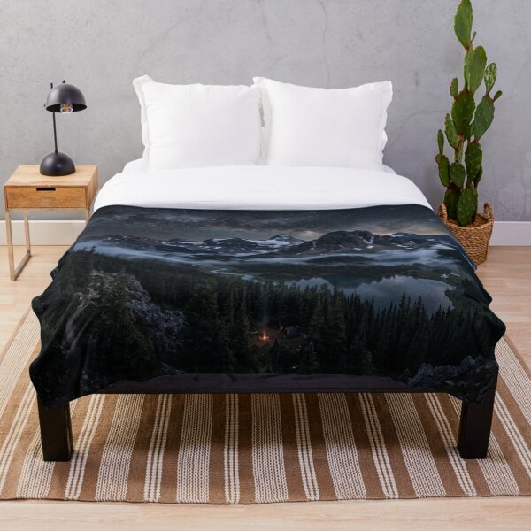 Item preview, Starlit Mountain Camping & Milky Way Galaxy Art designed and sold by Quiet life.