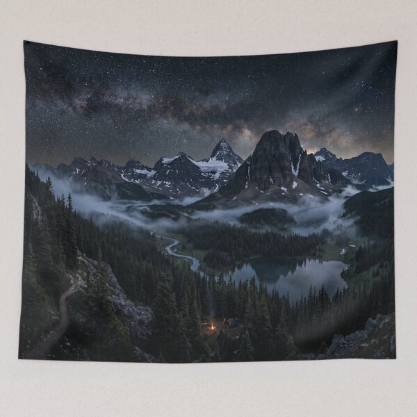 Item preview, Starlit Mountain Camping & Milky Way Galaxy Art designed and sold by Natural life.