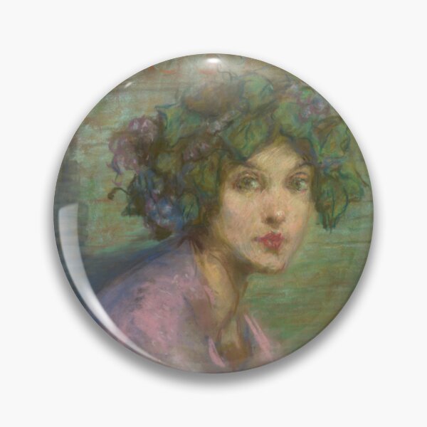 Item preview, Bacchante, Woman Crowned with Grapes, Dreamy Pastel Portrait Print designed and sold by Ariadne-Creates.