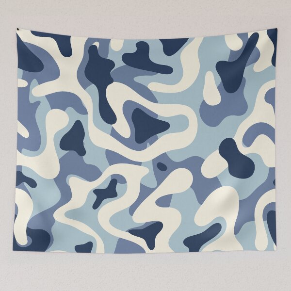 Item preview, Blue Camouflage Pattern Seamless Camo Vintage Army Blue Graphic designed and sold by WormJ.