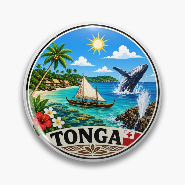Item preview, Tonga - Tropical Lagoon & Whale designed and sold by Myra365Art.