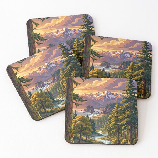 Item preview, Olympic National Park USA Travel Vintage designed and sold by RareDeerArt.