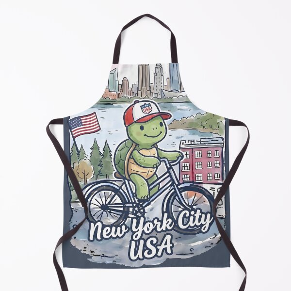 Item preview, New York City Bicycling Turtle Cute Cyclist Skyline designed and sold by HowToCanadian.