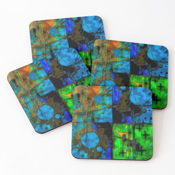 Item preview, cosmic noise dark blend turbulent colorful geometric abstract design designed and sold by SmashingDeals.