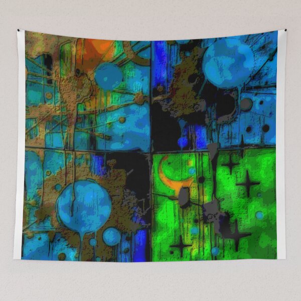 Item preview, cosmic noise dark blend turbulent colorful geometric abstract design designed and sold by SmashingDeals.