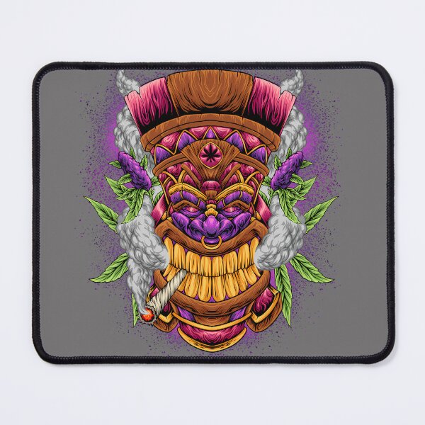 Item preview, Mens Funny Weed Marijuana Smoking Tiki Man Totem Mask Performance designed and sold by KristineLi.