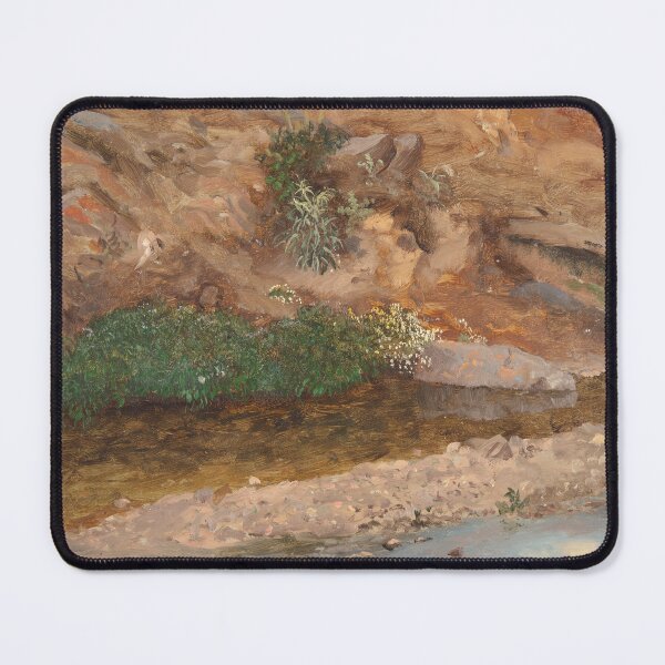 Item preview, Sunlit Stream Bank, Lush Forest Landscape Nature Print designed and sold by Ariadne-Creates.