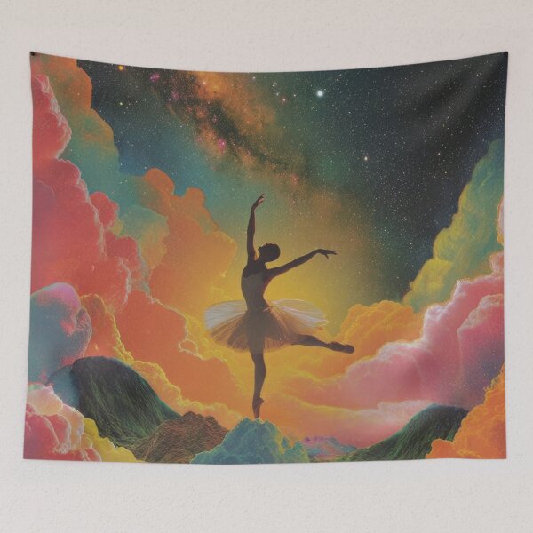 Item preview, Ballerina dances in a colorful, surreal cosmos designed and sold by Mauswohn.