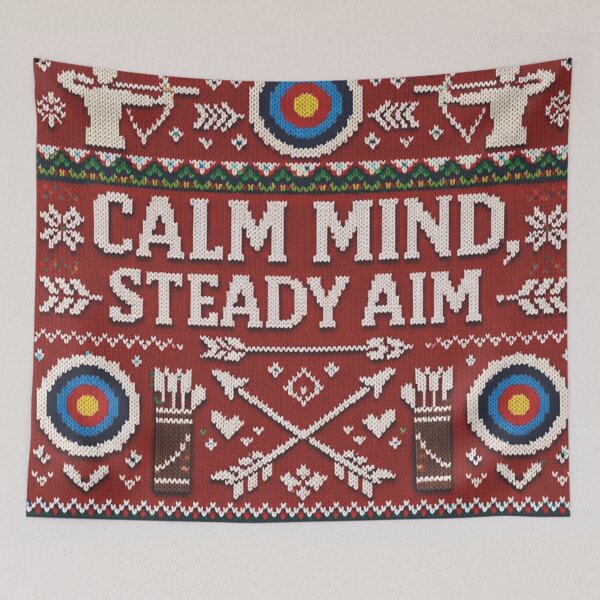 Item preview, Calm mind steady aim saying in archer knitting pattern designed and sold by Mauswohn.