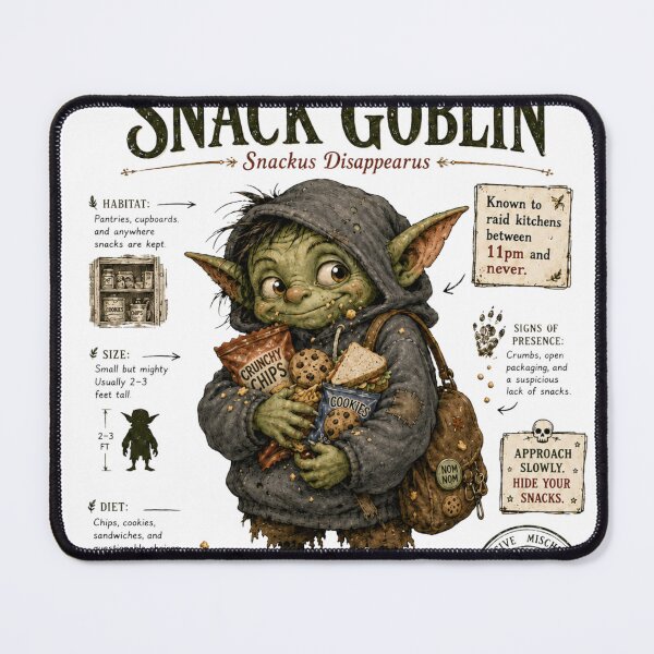 Item preview, Funny Snack Goblin Field Guide T-Shirt designed and sold by AndreBarnard.