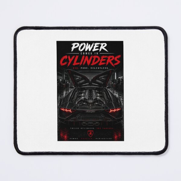 Item preview, Lamborghini V12 — Power Comes In Cylinders Poster designed and sold by MidnightPistons.