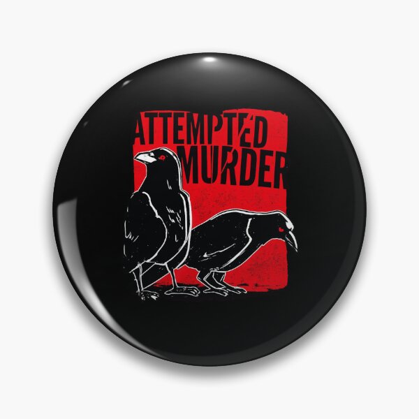 Item preview, Attempted Murder Crow Dark Humor Bird Pun designed and sold by Ekonolotie.