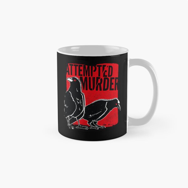 Item preview, Attempted Murder Crow Dark Humor Bird Pun designed and sold by Ekonolotie.