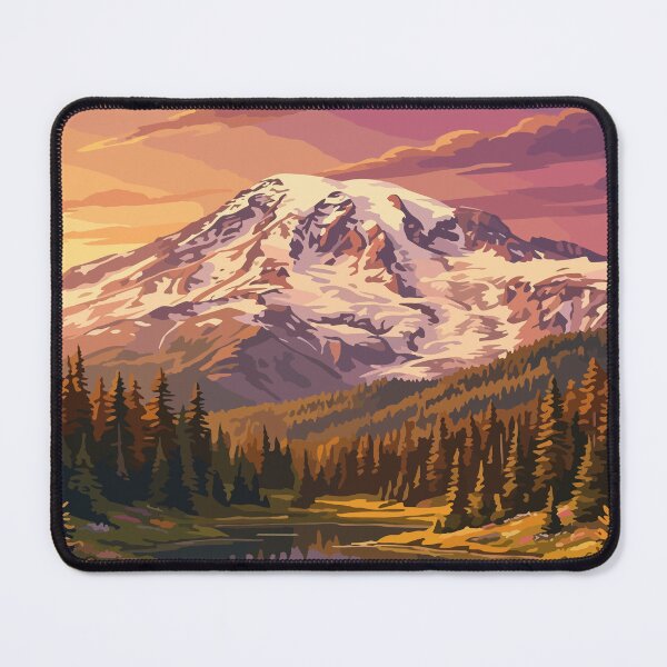 Item preview, Mount Rainier National Park USA Travel Vintage designed and sold by RareDeerArt.