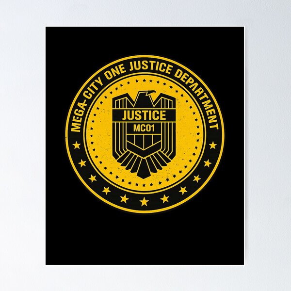 Item preview, Mega City One Justice Department Futuristic Emblem designed and sold by Ekonolotie.