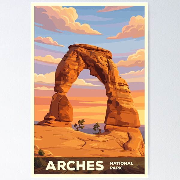 Item preview, Arches National Park USA Travel Vintage designed and sold by RareDeerArt.