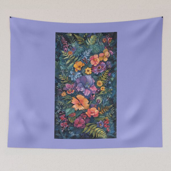Item preview, Newfoundland Watercolor Flow Floral Botanical Dog  designed and sold by LizzelFanArt.