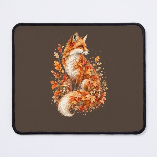 Item preview, Autumn Fox Watercolor Art, Whimsical Fall Forest Spirit Mushroom Botanical Print designed and sold by Panom Suavichien.