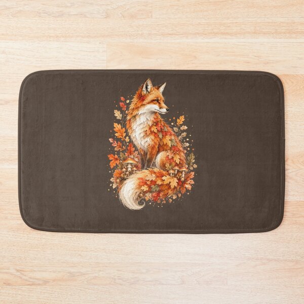 Item preview, Autumn Fox Watercolor Art, Whimsical Fall Forest Spirit Mushroom Botanical Print designed and sold by Panom Suavichien.