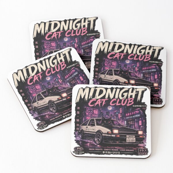 Item preview, Midnight Cat Club – Neon Drift designed and sold by AndrewYoko.