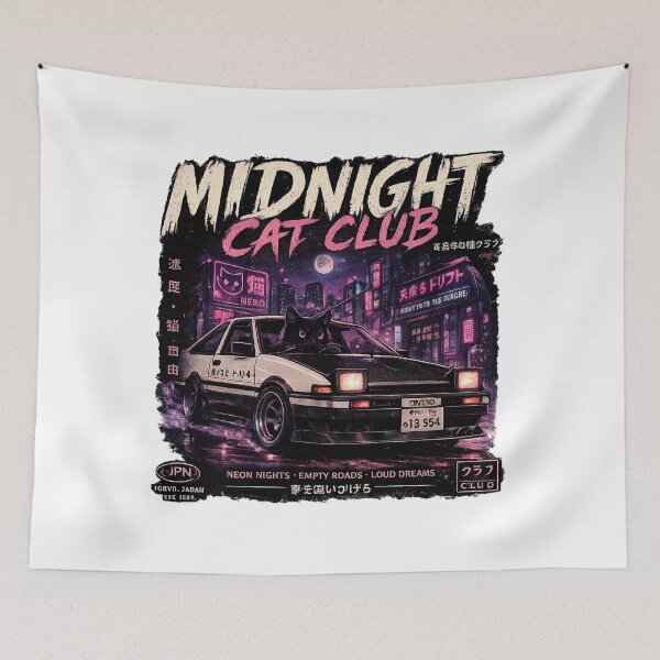 Item preview, Midnight Cat Club – Neon Drift designed and sold by AndrewYoko.
