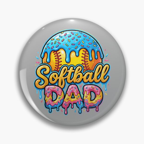 Item preview, Retro Ice Cream Drip Softball Dad Game Day Dad Father's Day designed and sold by GreggRoss.