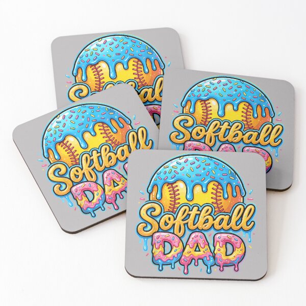 Item preview, Retro Ice Cream Drip Softball Dad Game Day Dad Father's Day designed and sold by GreggRoss.