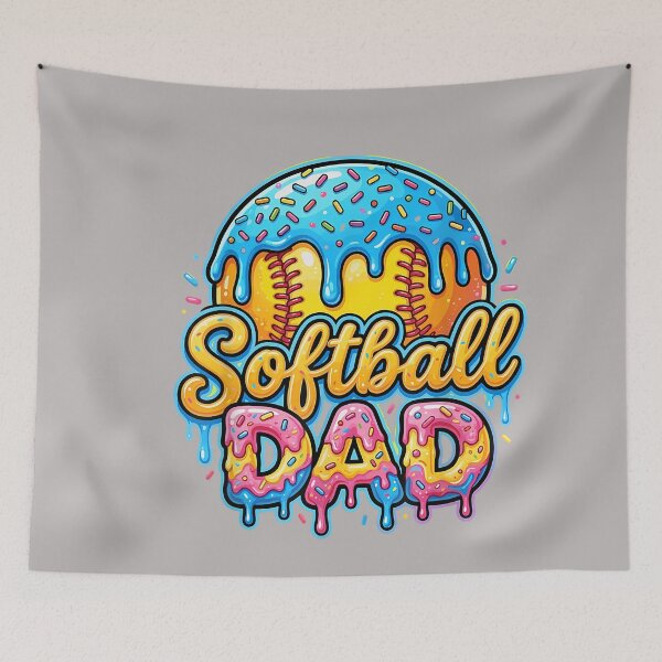 Item preview, Retro Ice Cream Drip Softball Dad Game Day Dad Father's Day designed and sold by GreggRoss.