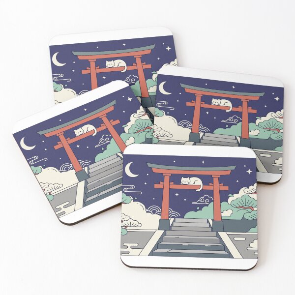 Item preview, Sleeping cat on Japanese torii gate designed and sold by Shirt-Otakus.