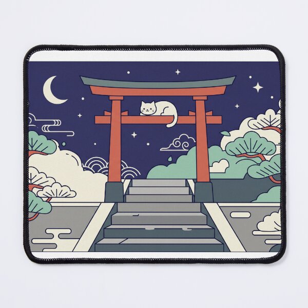 Item preview, Sleeping cat on Japanese torii gate designed and sold by Shirt-Otakus.