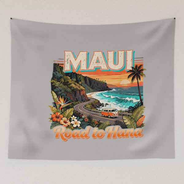 Item preview, Retro Maui Road to Hana Paradise Adventure Hiking Vacation designed and sold by GreggRoss.
