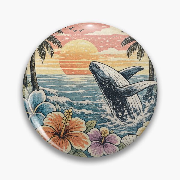 Item preview, Tropical Aesthetic Whale Sunset - Vintage Coastal Beachcore Art designed and sold by station-one.
