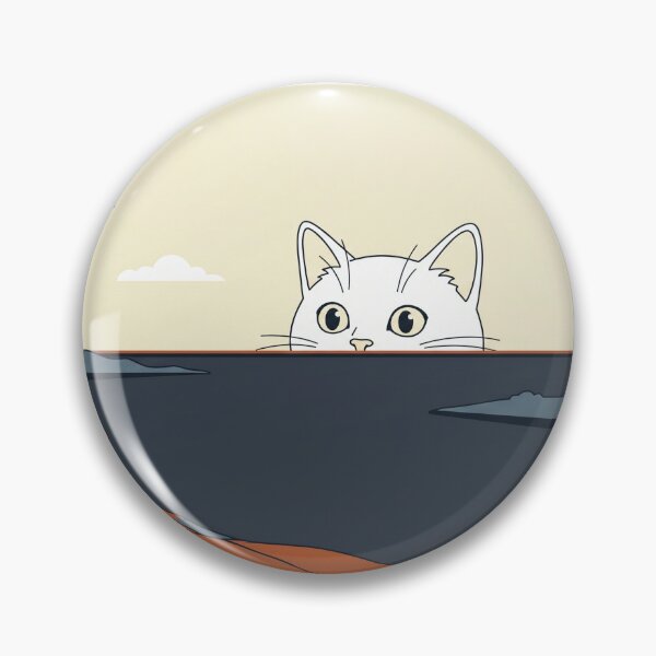 Item preview, Spying cat over Japanese landscape designed and sold by Shirt-Otakus.