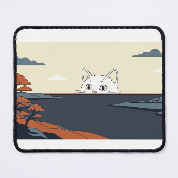 Item preview, Spying cat over Japanese landscape designed and sold by Shirt-Otakus.
