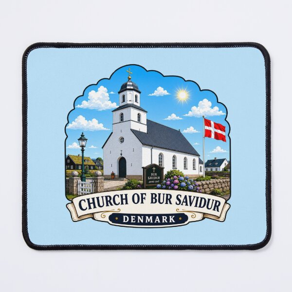 Item preview, Church of Bur Savidur, Denmark - Village Church designed and sold by Myra365Art.