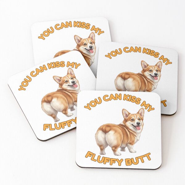 Item preview, You Can Kiss My Fluffy Butt – Funny Golden Corgi Meme designed and sold by DailyStruggleCo.