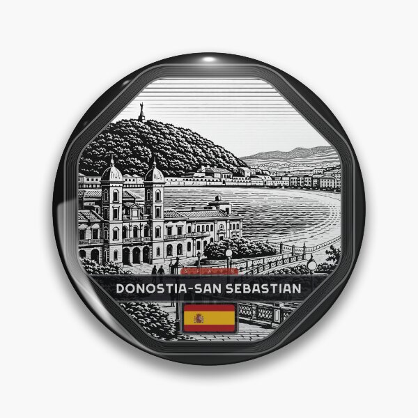 Item preview, Donostia-San Sebastian Spain Linocut Style  designed and sold by Thistle-TShop.