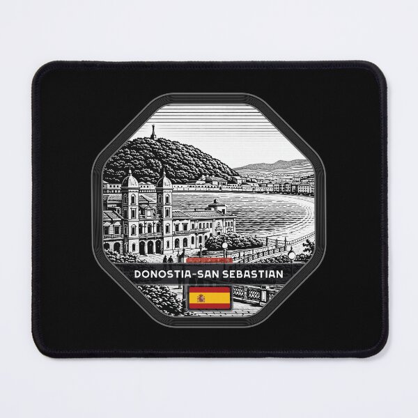 Item preview, Donostia-San Sebastian Spain Linocut Style designed and sold by Thistle-TShop.