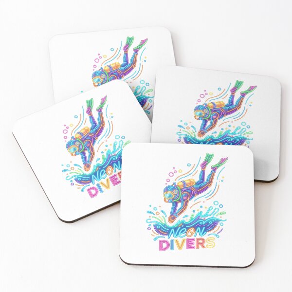 Item preview, Neon Scuba Diver Retro Ocean Adventure Design designed and sold by PlumArtDesign.