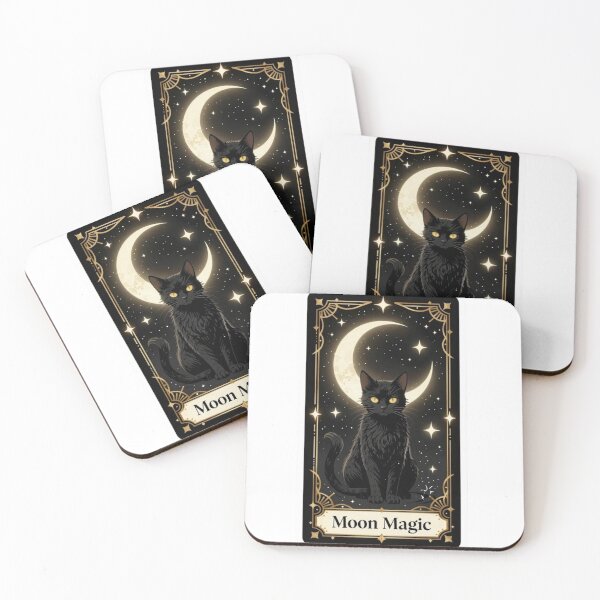 Item preview, Celestial Black Cat – Witchcore Moon Magic Aesthetic Art designed and sold by AeraArts.