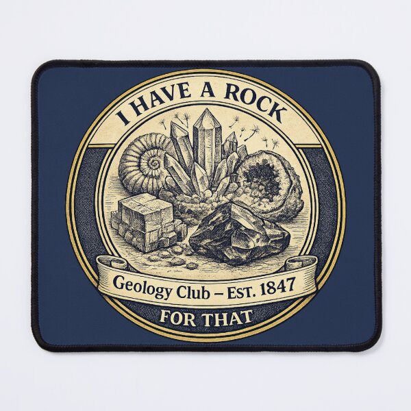 Item preview, I Have a Rock for That Geology Club Vintage Badge designed and sold by CalmCapy Co.