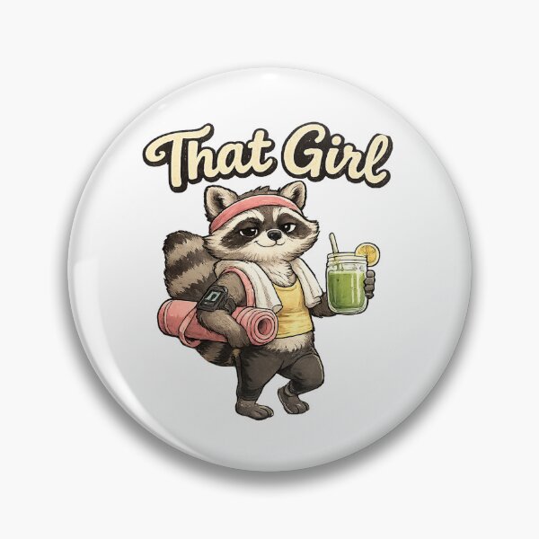 Item preview, That Girl Raccoon Yoga Fitness Green Smoothie Funny designed and sold by Yellowriversss.