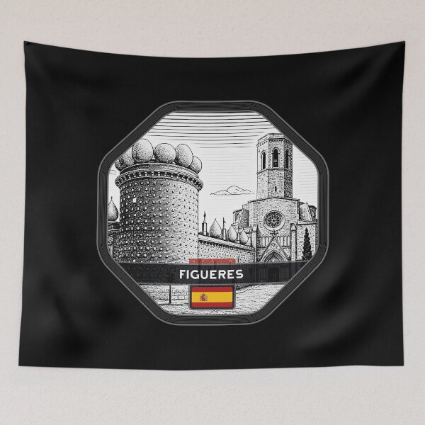 Item preview, Figueres Spain Linocut Style  designed and sold by Thistle-TShop.