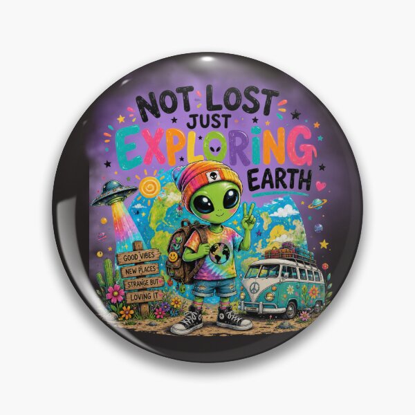 Item preview, Not Lost Just Exploring Earth Alien Shirt | Cute Space Traveler UFO Graphic | Retro Hippie Cosmic Adventure Design designed and sold by Ashes to Artistry.