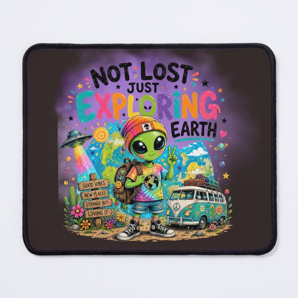 Item preview, Not Lost Just Exploring Earth Alien Shirt | Cute Space Traveler UFO Graphic | Retro Hippie Cosmic Adventure Design designed and sold by Ashes to Artistry.