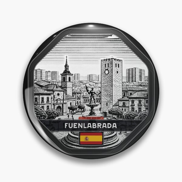 Item preview, Fuenlabrada Spain Linocut Style  designed and sold by Thistle-TShop.