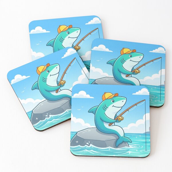 Item preview, Fishing Shark – Whimsical Ocean Humor Design designed and sold by Dogandesighn.